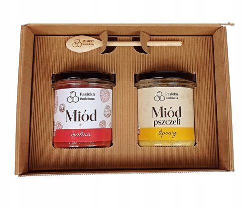  GIFT SET HONEY WITH RASPBERRY + GINGERBREAD HONEY 410G WITH GIFT BOX WRAPPER