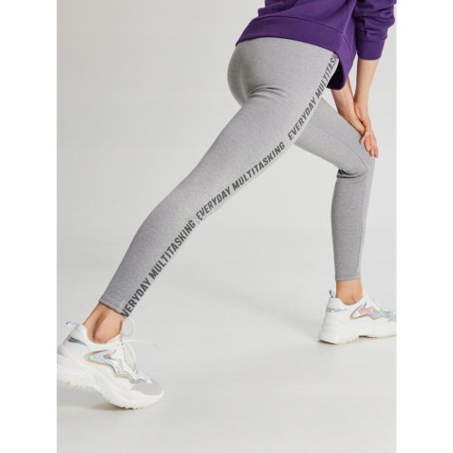  Cropp leggings gray sports leggings inscription print melange light