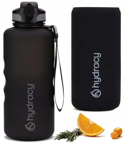  Gym Bottle Water Container for Athletes HYDRACY 2L BLACK