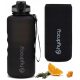  Gym Bottle Water Container for Athletes HYDRACY 2L BLACK