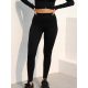  SHEIN HIGH WAIST RIBBED SPORTS LEGGINGS BLACK L 40