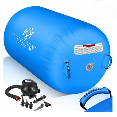  INFLATABLE GYM ROLLER WITH PUMP FITNESS GYM 120x75cm blue