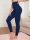  SHEIN NAVY BLUE CROPPY SPORTS LEGGINGS WITH HIGH WAIST WITH INSCRIPTION S 36
