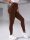  SHEIN BROWN RIBBED HIGH-WAIST SPORT LEGGINGS M 38
