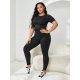  SHEIN FITTED SPORTS T-SHIRT CROSSED BLACK M 38