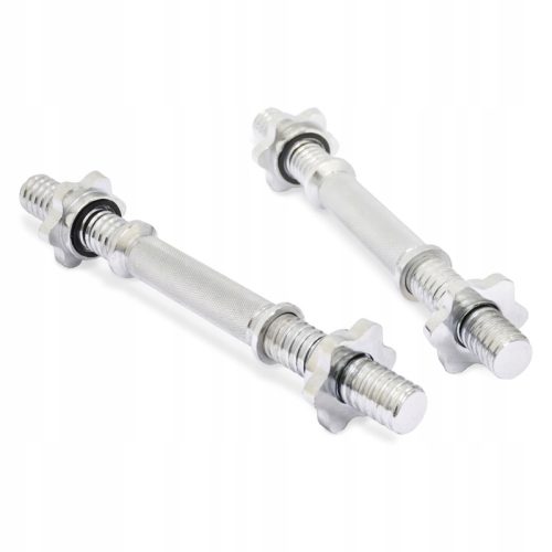  2x Short Bar for Dumbbell 36cm 30mm + 4x Clamps