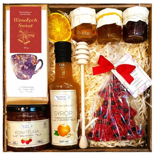  BASKET GIFT SET FOR CHRISTMAS GIFT HONEY TEA CHRISTMAS TREE