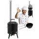  Field Kitchen Enameled Cauldron with Fireplace Grill 14l for Garden
