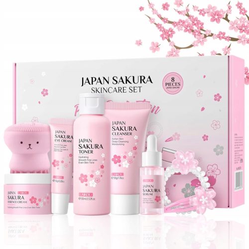  Sakura Skincare Set Facial Kit - Skin Care Gift Set for Girls/Women's,