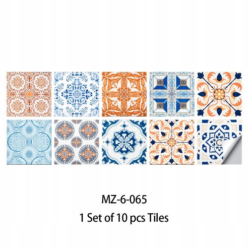  10pcs Mandala Pattern Matte Tile Floor Sticke