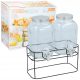  Double glass jar with tap for water lemonade CUISINE ELEGANCE 2x4L