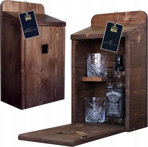  Premium birdhouse + 2 whiskey glasses, gift for men