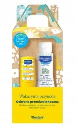 Mustela Sun SPF50 Sunscreen Stick & Bébé Gentle Wash Gel Duo for Family