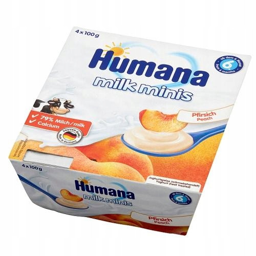  HUMANA Milk dessert, peach 4x100g