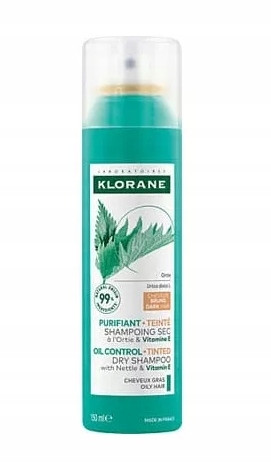 Klorane Dry Shampoo for Dark, Oily Hair with Pigment, 150ml