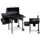  LUND CHARCOAL GRILL WITH SMOKER XXL GRID 64x37CM SMOKING CHAMBER GRID WHEELS