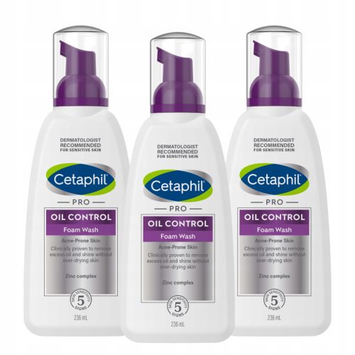 Cetaphil Pro Oil Control Foaming Cleanser, 708ml (3x 236ml) - Gentle Acne Control