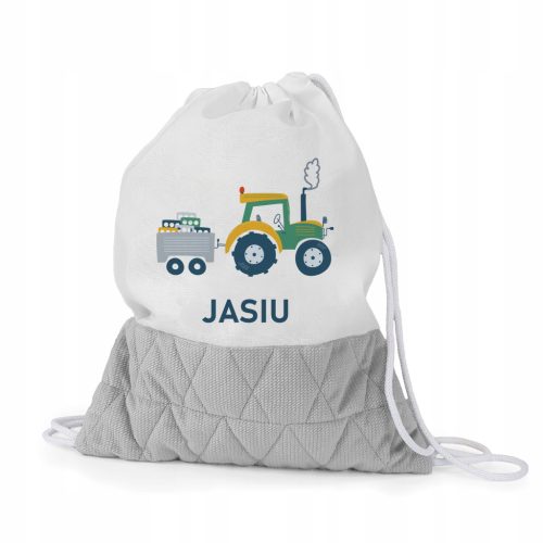 Customizable Preschool Toddler Backpack Drawstring Bag with Name Tag Loop