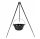  HUNGARIAN ENAMELED BLACK TRIPOD GOULASH KETTLE 11L