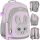 Durable and Ergonomic Lila Rabbit School Backpack with Reflective Stripes