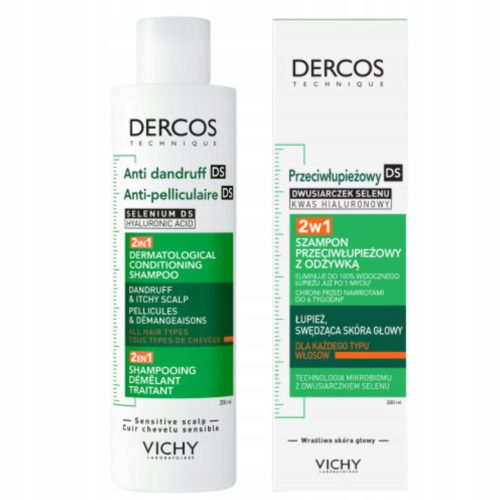 Vichy Dercos DS 2-in-1 Anti-Dandruff Detangling Shampoo, 200 ml