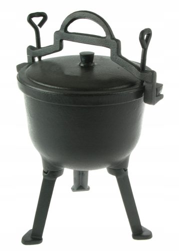  CAST IRON HUNTING POT Hungarian Enameled 5L For CAMPFIRE GRILL