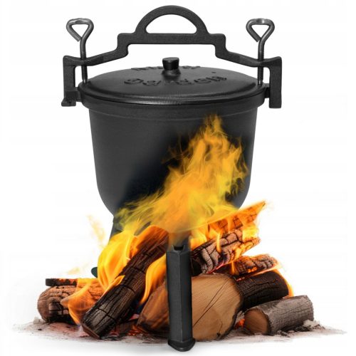  Cast Iron Standing Cauldron 8l Hunting Pot Hungarian Campfire Grill