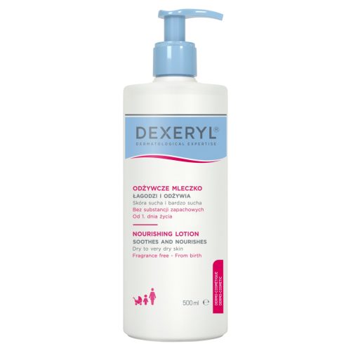 DEXERYL Nourishing Milk for Dehydrated, Sensitive Dry to Very Dry Skin, 500ml Pump Bottle