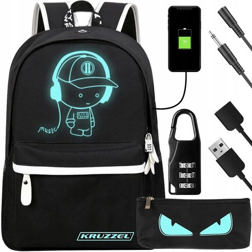 Reflective Backpack Ideal for School, Work, and Outings with USB Port and Headphone Jack