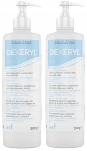 Dexeryl Emollient Cream 2 x 500g for Dry or Atopic Skin, Suitable for Whole Family