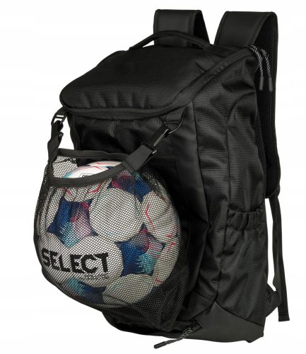 Black Sports Backpack with Shoe/Ball Mesh Holder v25