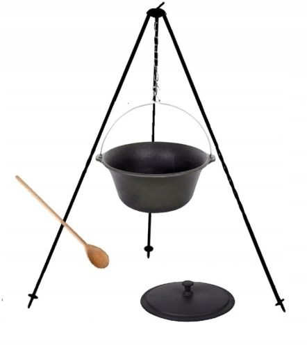  HUNGARIAN CAST IRON HUNTING KITTEN 8 L STAND and cast iron lid