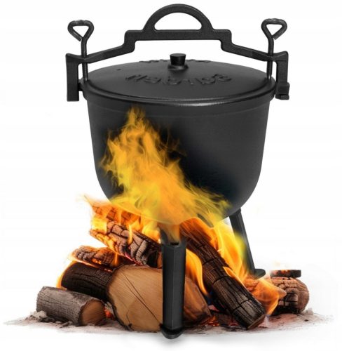  Cast iron standing cauldron 10L hunting pot campfire grill MultiGarden