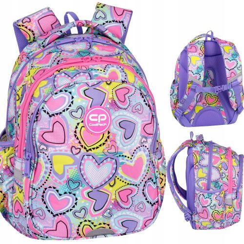 Coolpack Jerry Pastel Heart School Backpack for Girls, Grades 1-3