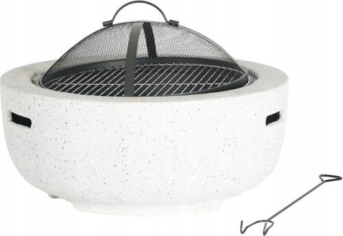 GARDEN FIRE PIT with cover and poker CHARCOAL GRILL 60x60x42 CM