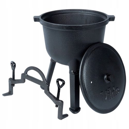  VILDE CAST IRON 4L kettle for campfire, hunting pot, Hungarian grill