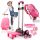 Lightweight Aluminum Backpack Trolley with 6 Rolling Wheels for Spine Protection