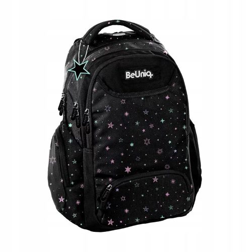 BeUniq Paso Star-patterned Black School Backpack for Girls, Grades 4-8