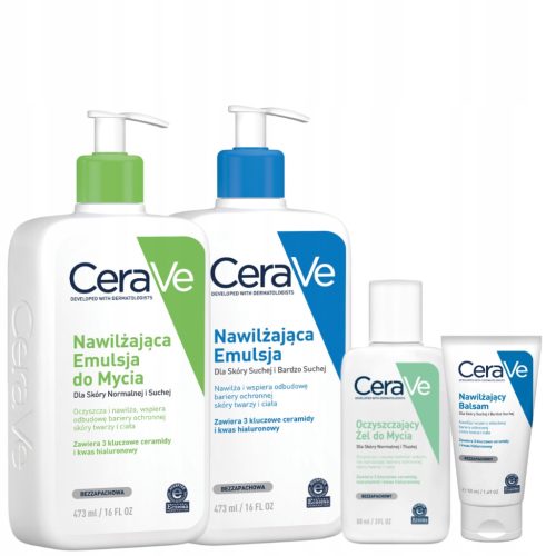 CeraVe Skincare Bundle for Dry and Sensitive Skin - Moisturizing Emulsion & Cleansers