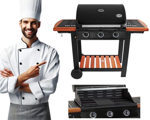  DEKRAFT GAS GRILL 3 BURNERS CAST IRON GRID - PREMIUM CAST IRON PLATE XXXL