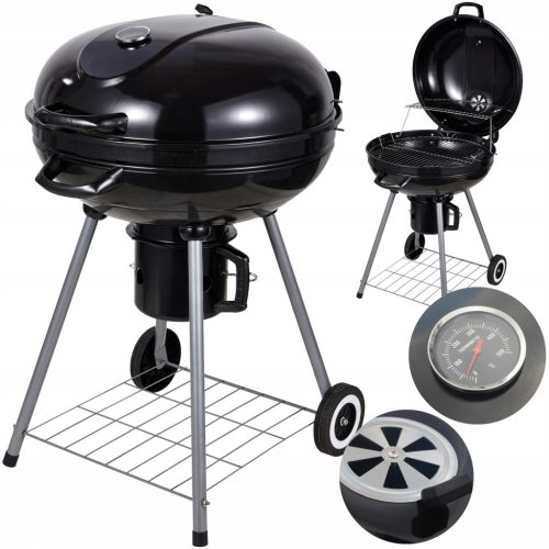  LANDGRAF GARDEN CHARCOAL GRILL + THERMOMETER + ASH PAN + SHELVES