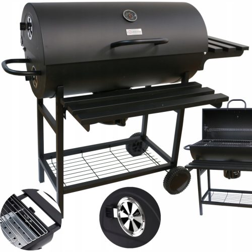  LARGE CHARCOAL GARDEN GRILL CLOSED BBQ + SHELVES + ASH PAN + OPENER