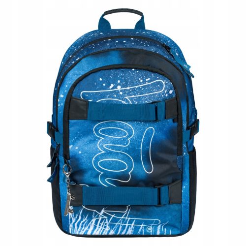 BAAGL Skate Steel Ergonomic School Backpack with Skateboard Straps and Laptop Pocket