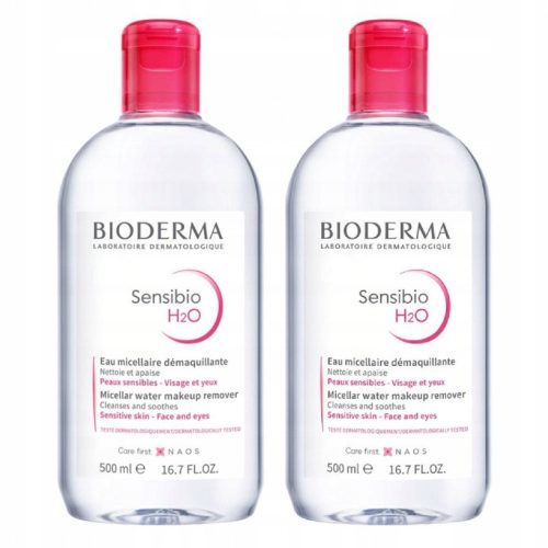 BIODERMA Sensibio H2O Micellar Water for Sensitive Skin, 2 x 500 ml Duo Pack