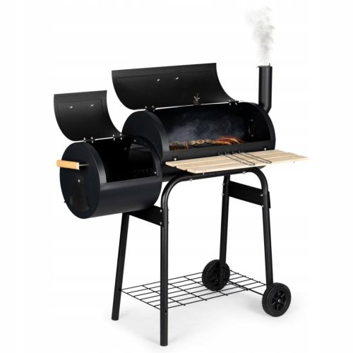  Large garden grill 2in1 smokehouse, cover + thermometer