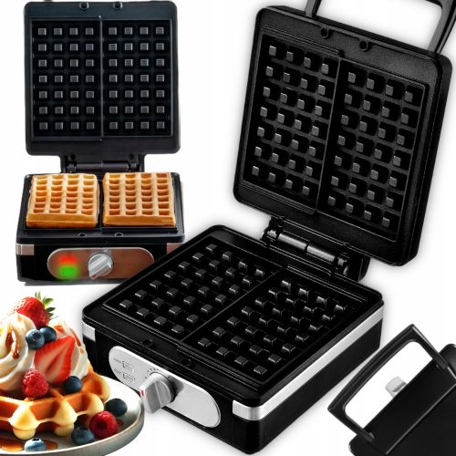  Waffle maker ELECTO WAFFLE MAKER BLACK 2 FLUFFY WAFFLES SOLID 2000 W black