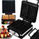  Waffle maker ELECTO WAFFLE MAKER BLACK 2 FLUFFY WAFFLES SOLID 2000 W black