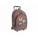 Green Owl and Deer Themed Kids Rolling Backpack by PERLETTI