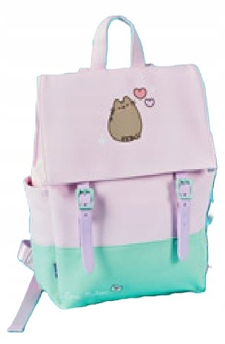Pusheen One-Compartment School Backpack in Trendy Pink with Mint and Purple Accents