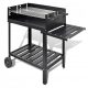  vidaXL Charcoal Grill on Two Wheels